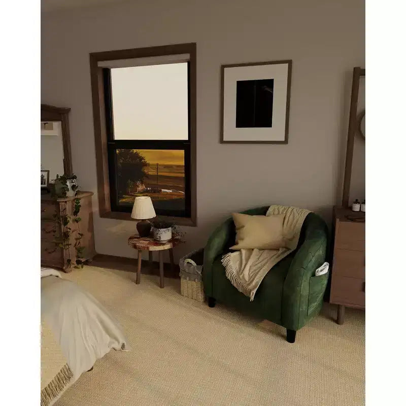 Fauteuil d'appoint en velours COZONY 28, fauteuil club avec dossier en U, accoudoirs incurvés et siège rembourré doux pour salon et chambre à coucher