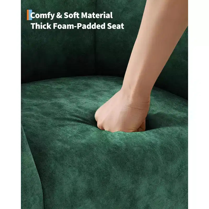 Fauteuil d'appoint en velours COZONY 28, fauteuil club avec dossier en U, accoudoirs incurvés et siège rembourré doux pour salon et chambre à coucher