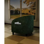 Fauteuil d'appoint en velours COZONY 28, fauteuil club avec dossier en U, accoudoirs incurvés et siège rembourré doux pour salon et chambre à coucher