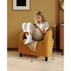Fauteuil d'appoint en velours COZONY 28, fauteuil club avec dossier en U, accoudoirs incurvés et siège rembourré doux pour salon et chambre à coucher