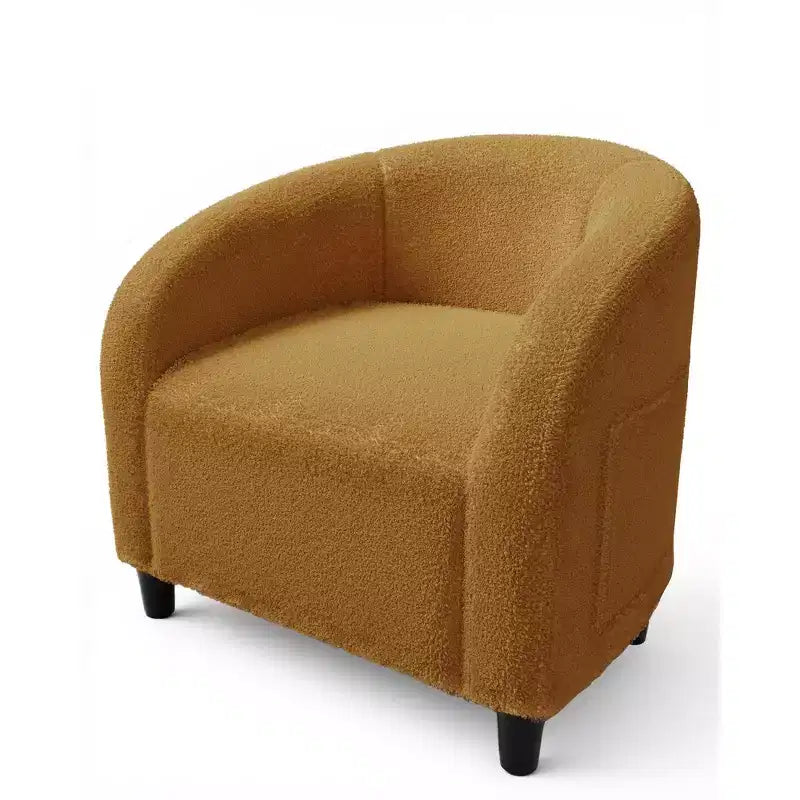 Fauteuil d'appoint en velours COZONY 28, fauteuil club avec dossier en U, accoudoirs incurvés et siège rembourré doux pour salon et chambre à coucher