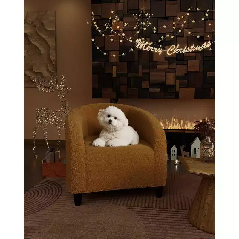 Fauteuil d'appoint en velours COZONY 28, fauteuil club avec dossier en U, accoudoirs incurvés et siège rembourré doux pour salon et chambre à coucher