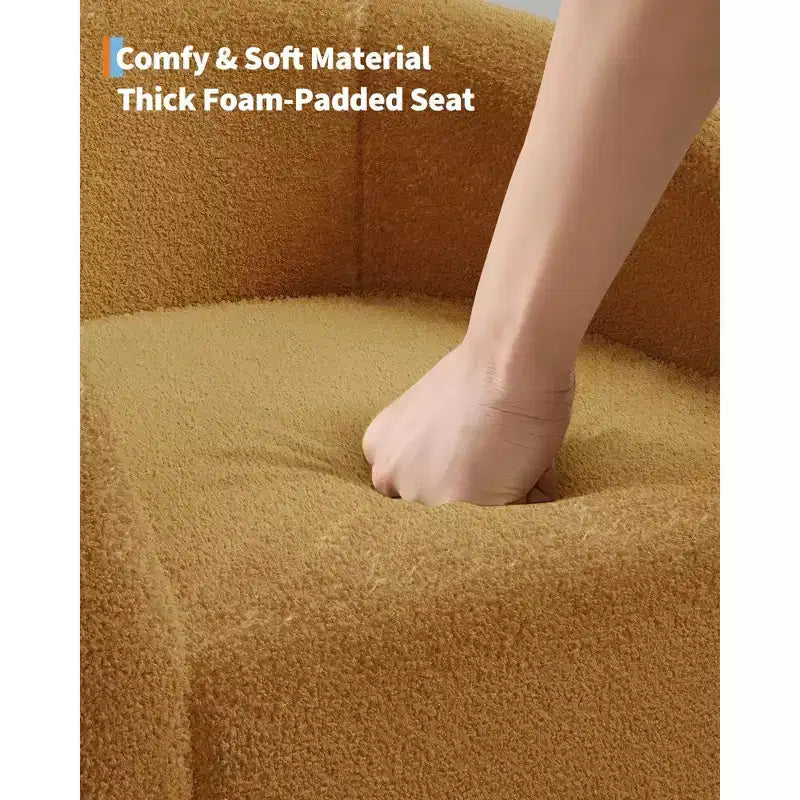 Fauteuil d'appoint en velours COZONY 28, fauteuil club avec dossier en U, accoudoirs incurvés et siège rembourré doux pour salon et chambre à coucher