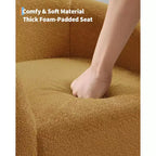 Fauteuil d'appoint en velours COZONY 28, fauteuil club avec dossier en U, accoudoirs incurvés et siège rembourré doux pour salon et chambre à coucher