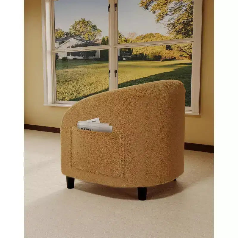 Fauteuil d'appoint en velours COZONY 28, fauteuil club avec dossier en U, accoudoirs incurvés et siège rembourré doux pour salon et chambre à coucher