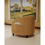 Fauteuil d'appoint en velours COZONY 28, fauteuil club avec dossier en U, accoudoirs incurvés et siège rembourré doux pour salon et chambre à coucher