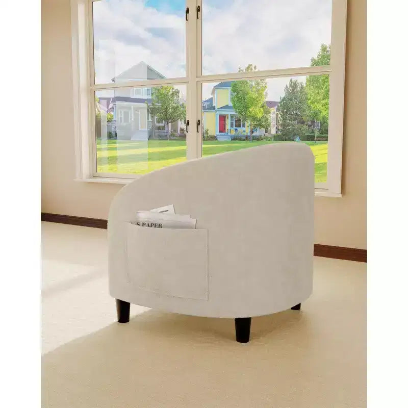 Fauteuil d'appoint en velours COZONY 28, fauteuil club avec dossier en U, accoudoirs incurvés et siège rembourré doux pour salon et chambre à coucher