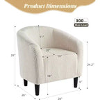 Fauteuil d'appoint en velours COZONY 28, fauteuil club avec dossier en U, accoudoirs incurvés et siège rembourré doux pour salon et chambre à coucher
