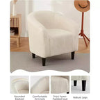 Fauteuil d'appoint en velours COZONY 28, fauteuil club avec dossier en U, accoudoirs incurvés et siège rembourré doux pour salon et chambre à coucher