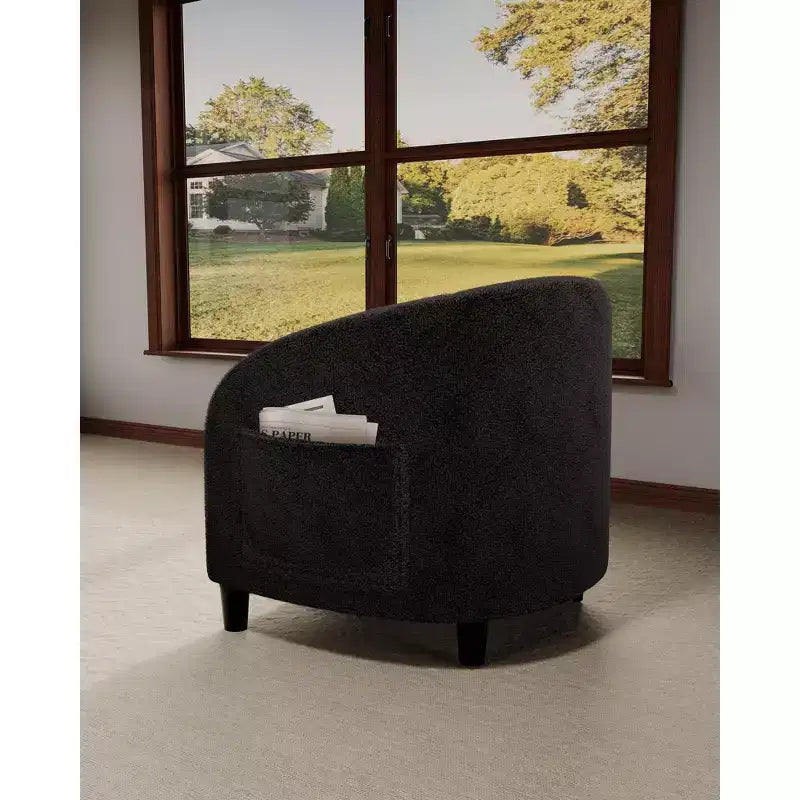 Fauteuil d'appoint en velours COZONY 28, fauteuil club avec dossier en U, accoudoirs incurvés et siège rembourré doux pour salon et chambre à coucher