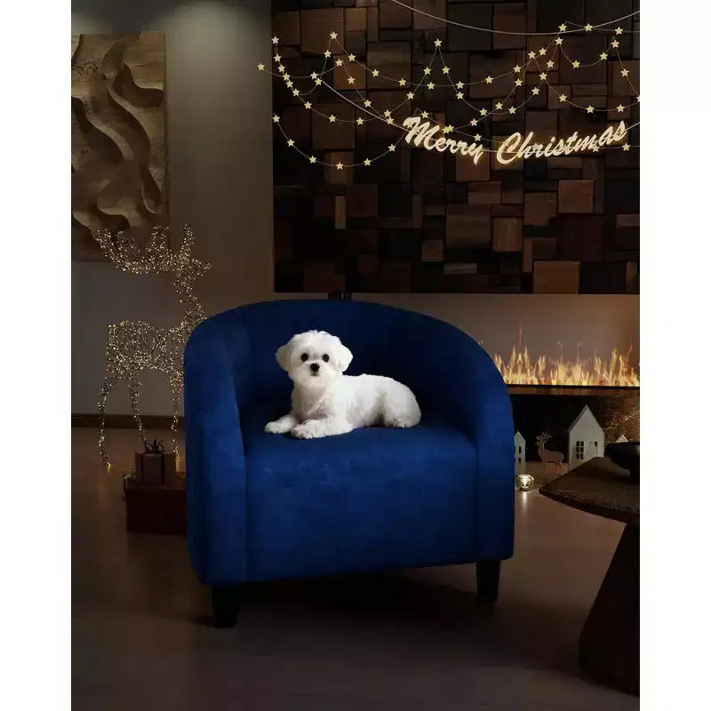 Fauteuil d'appoint en velours COZONY 28, fauteuil club avec dossier en U, accoudoirs incurvés et siège rembourré doux pour salon et chambre à coucher