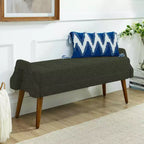 MAYEERTY Banquette de salon moderne en tissu bouclé avec coussin moelleux, accoudoirs géométriques irréguliers, pieds en bois de caoutchouc Vert