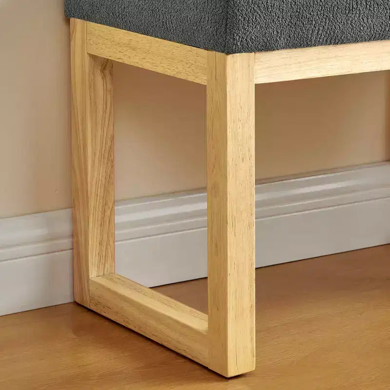 Banc à chaussures MAYEERTY avec cadre en bois et siège rembourré doux pour couloir, salon, petits espaces Gris