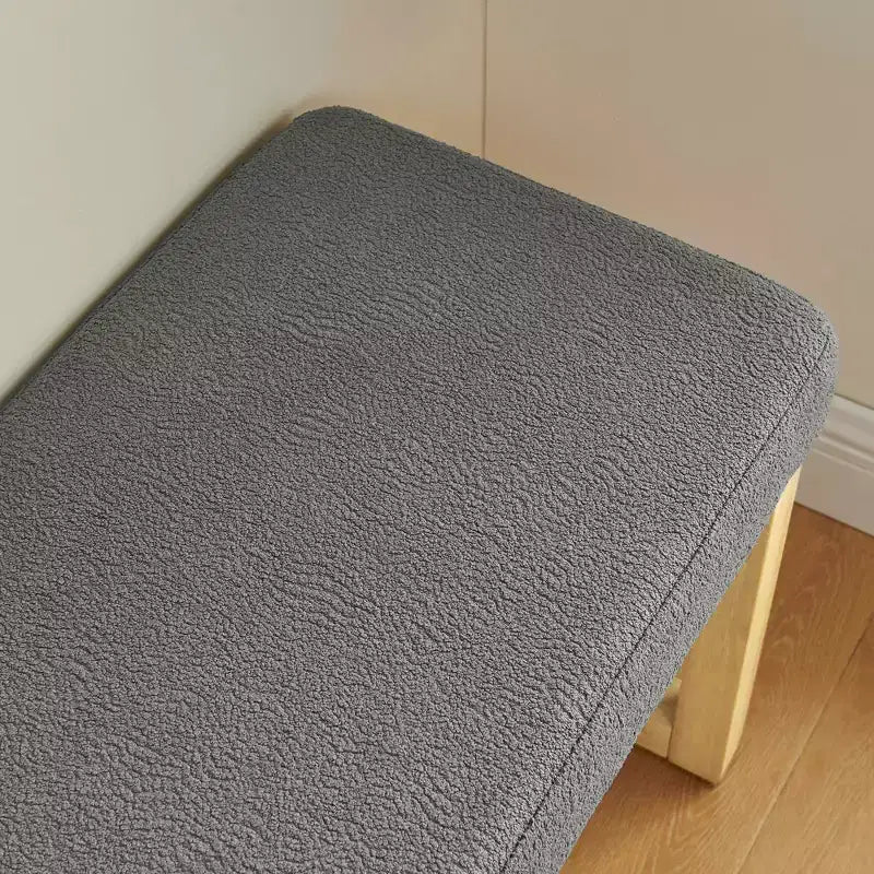 Banc à chaussures MAYEERTY avec cadre en bois et siège rembourré doux pour couloir, salon, petits espaces Gris