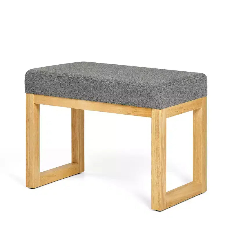 Banc à chaussures MAYEERTY avec cadre en bois et siège rembourré doux pour couloir, salon, petits espaces Gris