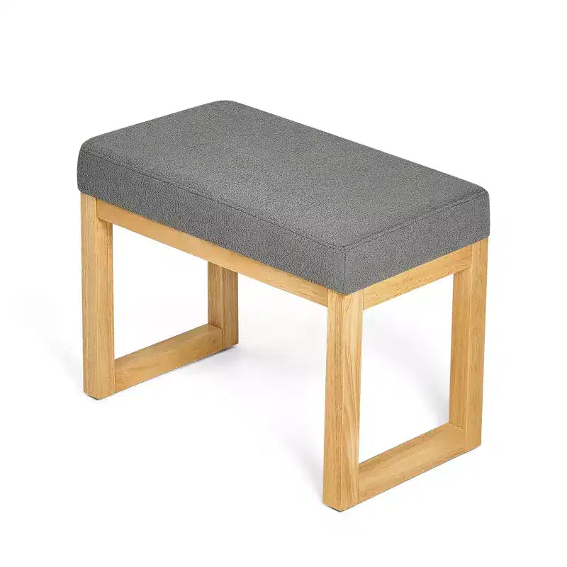 Banc à chaussures MAYEERTY avec cadre en bois et siège rembourré doux pour couloir, salon, petits espaces Gris