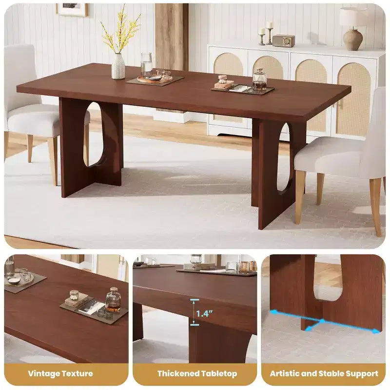 Table à manger de 180 cm, table de cuisine pour 6 à 10 personnes, table de salle à manger rectangulaire pour cuisine, salle de conférence, maison, montage facile