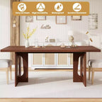 Table à manger de 180 cm, table de cuisine pour 6 à 10 personnes, table de salle à manger rectangulaire pour cuisine, salle de conférence, maison, montage facile