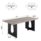 Table à manger de 180 cm, table de cuisine pour 6 à 10 personnes, table de salle à manger rectangulaire pour cuisine, salle de conférence, maison, montage facile