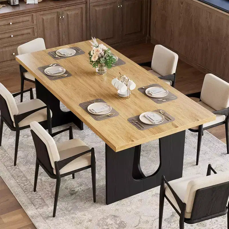 Table à manger de 180 cm, table de cuisine pour 6 à 10 personnes, table de salle à manger rectangulaire pour cuisine, salle de conférence, maison, montage facile