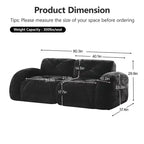 Canapés 2 places capitonnés Clihome avec canapé sans accoudoirs, tissu velours doux, conception antidérapante inférieure, éponge haute densité 32D, conception ergonomique du bas