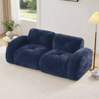 Canapés 2 places capitonnés Clihome avec canapé sans accoudoirs, tissu velours doux, conception antidérapante inférieure, éponge haute densité 32D, conception ergonomique du bas
