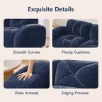Canapés 2 places capitonnés Clihome avec canapé sans accoudoirs, tissu velours doux, conception antidérapante inférieure, éponge haute densité 32D, conception ergonomique du bas