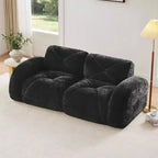 Canapés 2 places capitonnés Clihome avec canapé sans accoudoirs, tissu velours doux, conception antidérapante inférieure, éponge haute densité 32D, conception ergonomique du bas