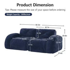 Canapés 2 places capitonnés Clihome avec canapé sans accoudoirs, tissu velours doux, conception antidérapante inférieure, éponge haute densité 32D, conception ergonomique du bas