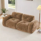 Canapés 2 places capitonnés Clihome avec canapé sans accoudoirs, tissu velours doux, conception antidérapante inférieure, éponge haute densité 32D, conception ergonomique du bas