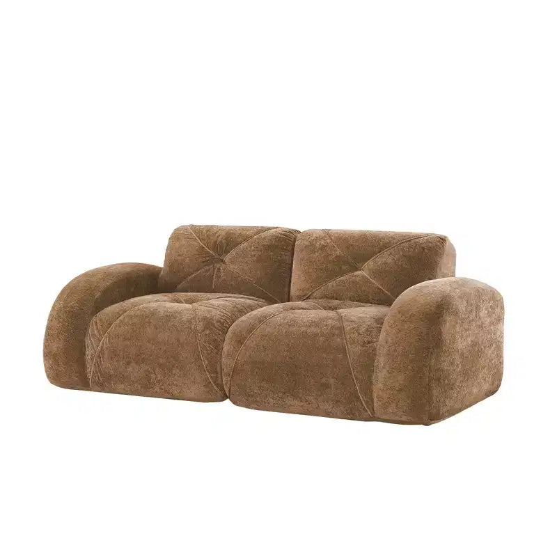 Canapés 2 places capitonnés Clihome avec canapé sans accoudoirs, tissu velours doux, conception antidérapante inférieure, éponge haute densité 32D, conception ergonomique du bas