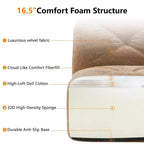 Canapés 2 places capitonnés Clihome avec canapé sans accoudoirs, tissu velours doux, conception antidérapante inférieure, éponge haute densité 32D, conception ergonomique du bas
