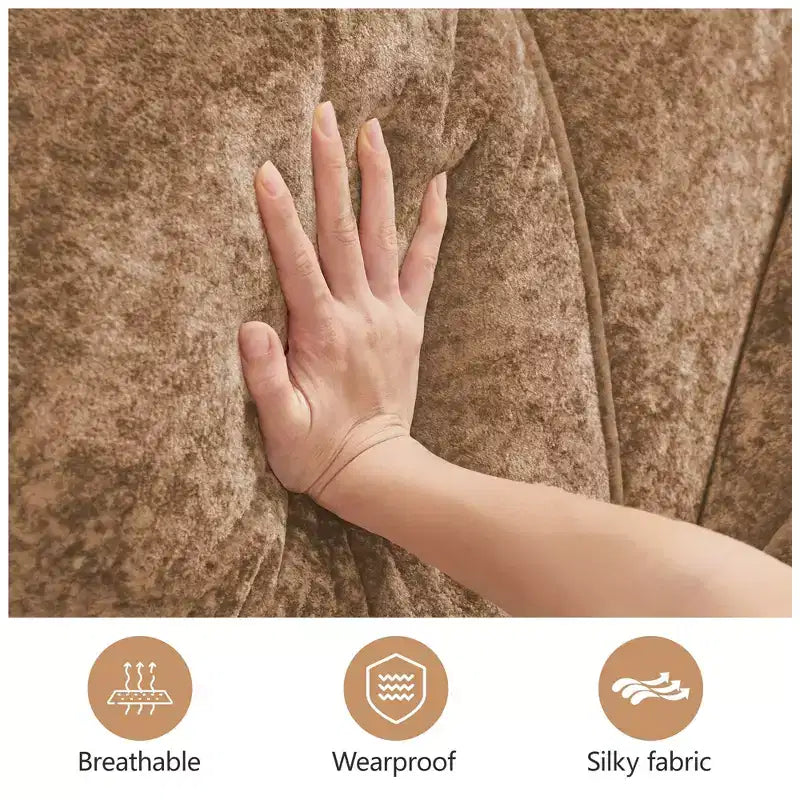 Canapés 2 places capitonnés Clihome avec canapé sans accoudoirs, tissu velours doux, conception antidérapante inférieure, éponge haute densité 32D, conception ergonomique du bas