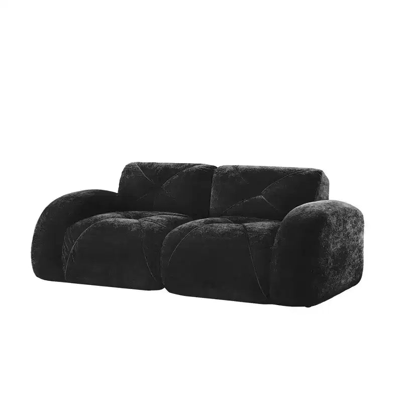 Canapés 2 places capitonnés Clihome avec canapé sans accoudoirs, tissu velours doux, conception antidérapante inférieure, éponge haute densité 32D, conception ergonomique du bas