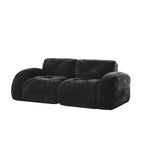 Canapés 2 places capitonnés Clihome avec canapé sans accoudoirs, tissu velours doux, conception antidérapante inférieure, éponge haute densité 32D, conception ergonomique du bas