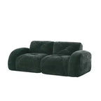 Canapés 2 places capitonnés Clihome avec canapé sans accoudoirs, tissu velours doux, conception antidérapante inférieure, éponge haute densité 32D, conception ergonomique du bas