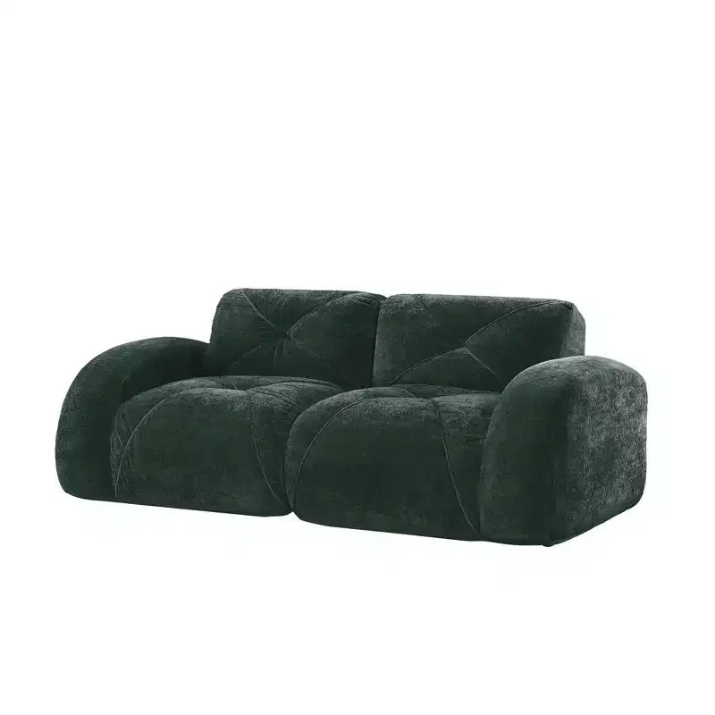 Canapés 2 places capitonnés Clihome avec canapé sans accoudoirs, tissu velours doux, conception antidérapante inférieure, éponge haute densité 32D, conception ergonomique du bas