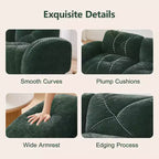 Canapés 2 places capitonnés Clihome avec canapé sans accoudoirs, tissu velours doux, conception antidérapante inférieure, éponge haute densité 32D, conception ergonomique du bas