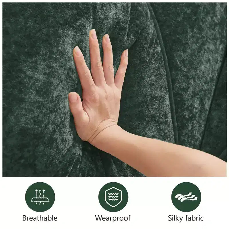 Canapés 2 places capitonnés Clihome avec canapé sans accoudoirs, tissu velours doux, conception antidérapante inférieure, éponge haute densité 32D, conception ergonomique du bas