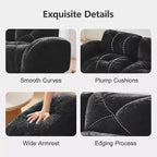Canapés 2 places capitonnés Clihome avec canapé sans accoudoirs, tissu velours doux, conception antidérapante inférieure, éponge haute densité 32D, conception ergonomique du bas