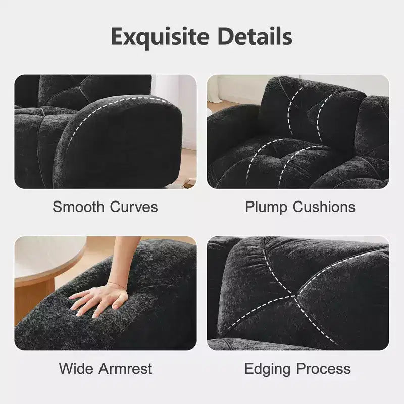 Canapés 2 places capitonnés Clihome avec canapé sans accoudoirs, tissu velours doux, conception antidérapante inférieure, éponge haute densité 32D, conception ergonomique du bas