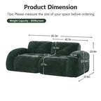 Canapés 2 places capitonnés Clihome avec canapé sans accoudoirs, tissu velours doux, conception antidérapante inférieure, éponge haute densité 32D, conception ergonomique du bas