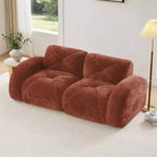 Canapés 2 places capitonnés Clihome avec canapé sans accoudoirs, tissu velours doux, conception antidérapante inférieure, éponge haute densité 32D, conception ergonomique du bas