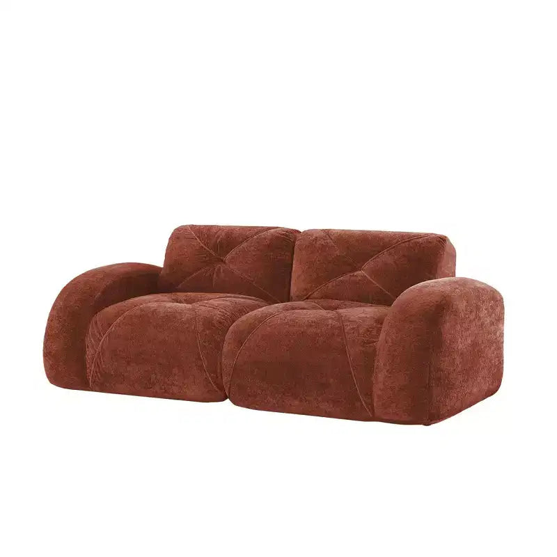 Canapés 2 places capitonnés Clihome avec canapé sans accoudoirs, tissu velours doux, conception antidérapante inférieure, éponge haute densité 32D, conception ergonomique du bas