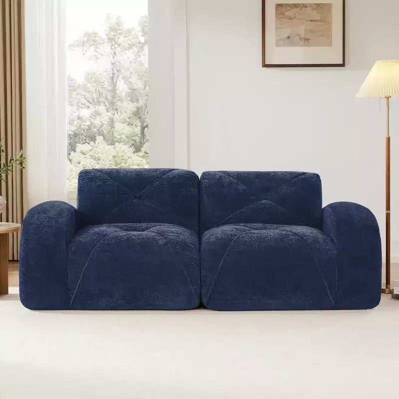 Canapés 2 places capitonnés Clihome avec canapé sans accoudoirs, tissu velours doux, conception antidérapante inférieure, éponge haute densité 32D, conception ergonomique du bas