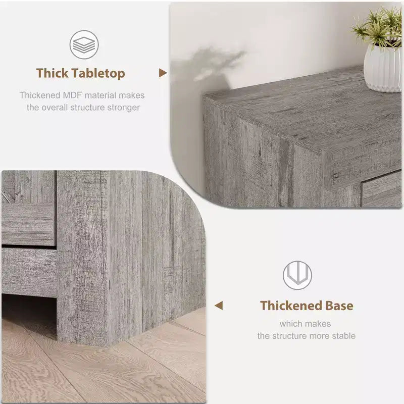 Meuble TV pour téléviseurs jusqu'à 80 pouces, meuble de divertissement style ferme avec tiroir de rangement, consoles de télévision pour salon, chambre à coucher