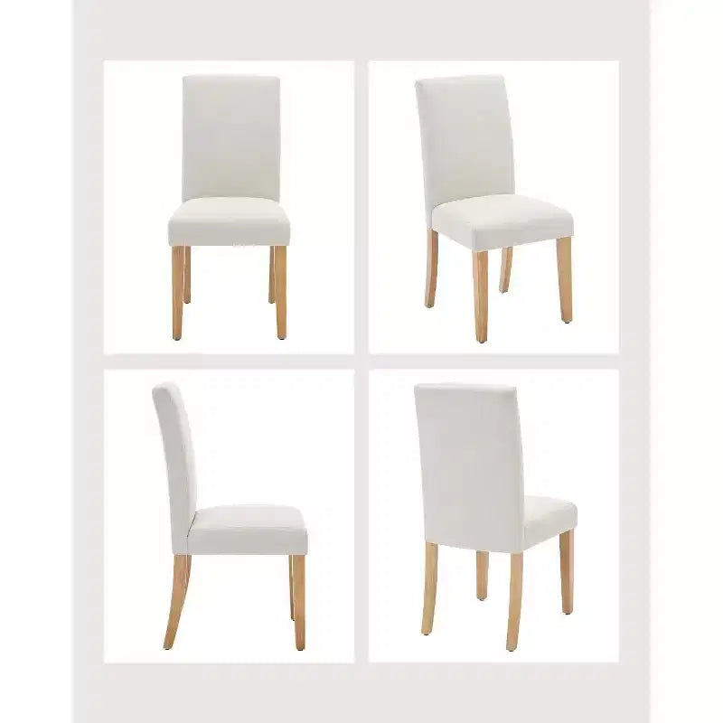Chaises de salle à manger Parsons rembourrées COZONY, Chaise d'appoint à pieds en bois et tissu de lin pour salle à manger, cuisine, restaurant, salon