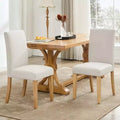 COZONY Upholstered Parsons Dining Chairs, Linen Fabric Wooden Legs Side Chair for Dining Room Kitchen Restaurant Living Room