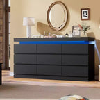 Commode à 9 tiroirs pour chambre à coucher, commode de 160 cm de large, grand meuble TV multifonctionnel pour salon, entrée, couloir