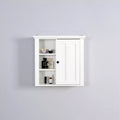 Bathroom Wall Cabinet, Medicine Cabinet with Door and 3 Open Shelves, Wall Mounted Storage Organizer for Bathroom, Kitchen, Living Room
